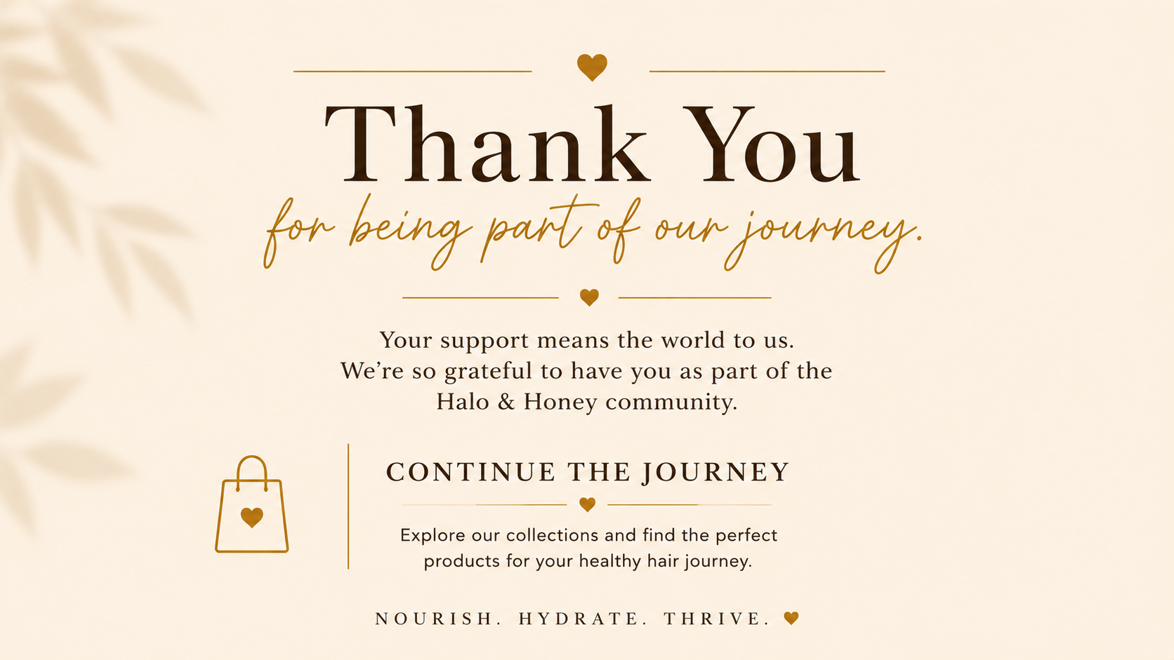 Thank you for being part of our journey